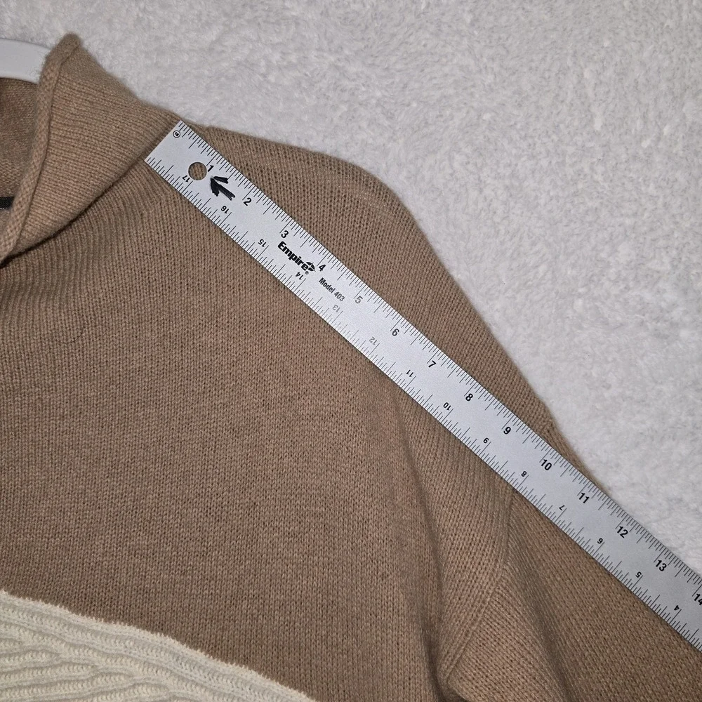 French Connection Patchwork Wool Blend Mock Neck Sweater Pullover Size Small NWT - Picture 9 of 13